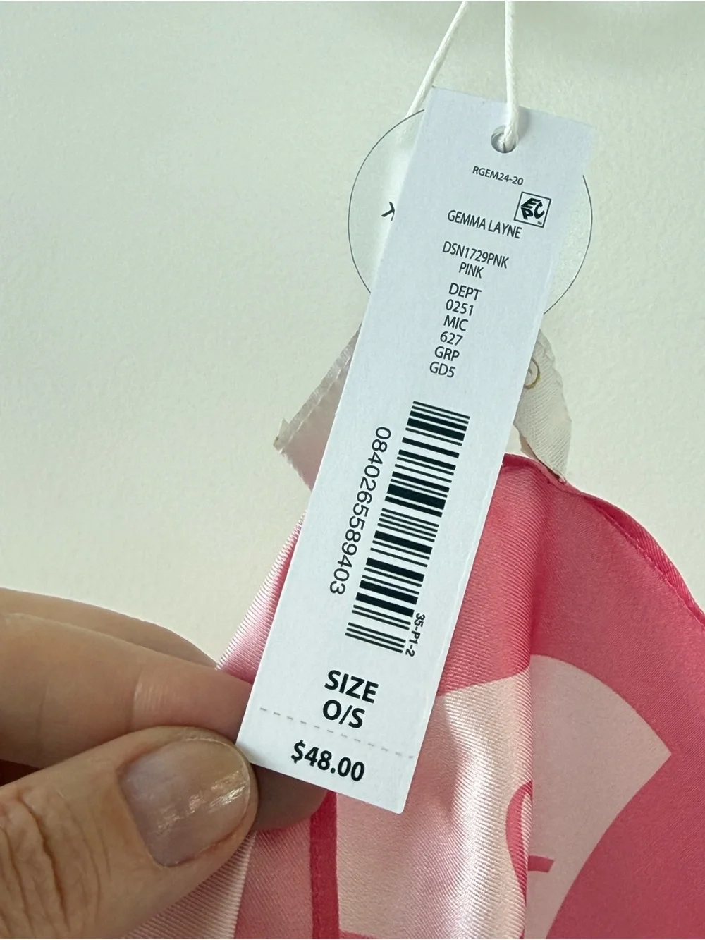 Pink 100% Silk Scarf with Bow Motif 🎀 NWT 🎀